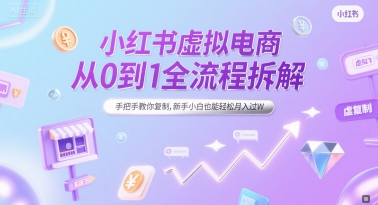 小红书虚拟电商从0到1全流程拆解,手把手教你复制,新手小白也能轻松月入过W-北风网赚