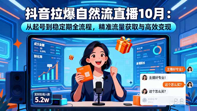 抖音拉爆自然流直播10月:从起号到稳定期全流程,精准流量获取与高效变现-北风网赚