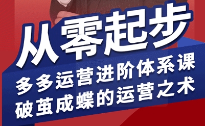 拼多多运营进阶系统课，从零起步，多多运营进阶体系课，破茧成蝶的运营之术-北风网赚