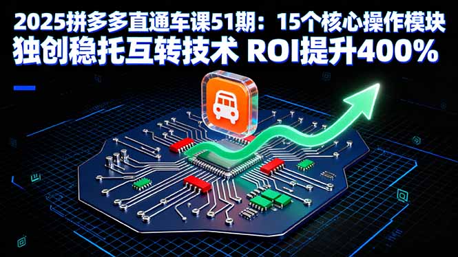 2025拼多多直通车课51期：15个核心操作模块 独创稳托互转技术 ROI提升400%-北风网赚