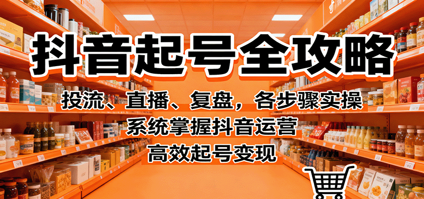 抖音起号全攻略,投流、直播、复盘,各步骤实操,系统掌握抖音运营,高效起号变现-北风网赚