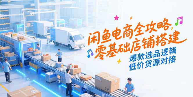 闲鱼电商全攻略,零基础店铺搭建,爆款选品逻辑,低价货源对接-北风网赚