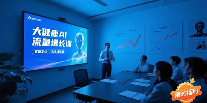 大健康AI流量增长课8.0，赛道定位方法论，AI数字人内容生产，私域转化运营-北风网赚