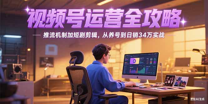 2025视频号运营全攻略,推流机制加短剧剪辑,从养号到日销34万实战-北风网赚