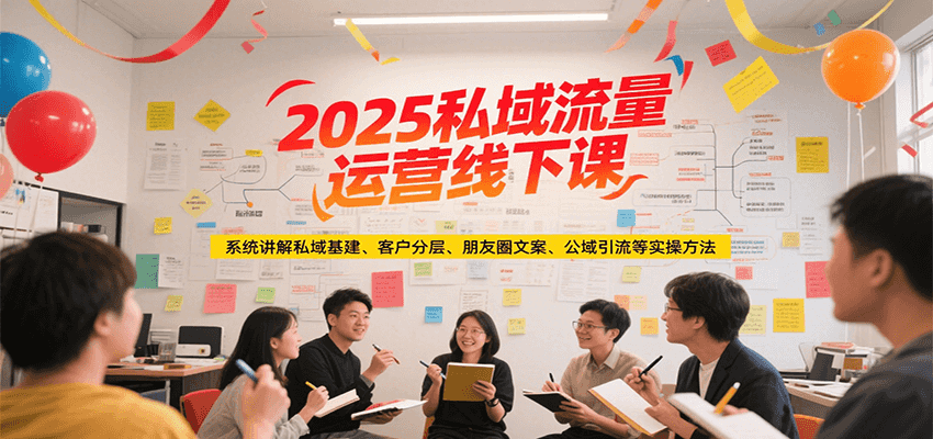2025私域流量运营线下课，系统讲解私域基建/客户分层/朋友圈文案/公域引流等实操方法-北风网赚