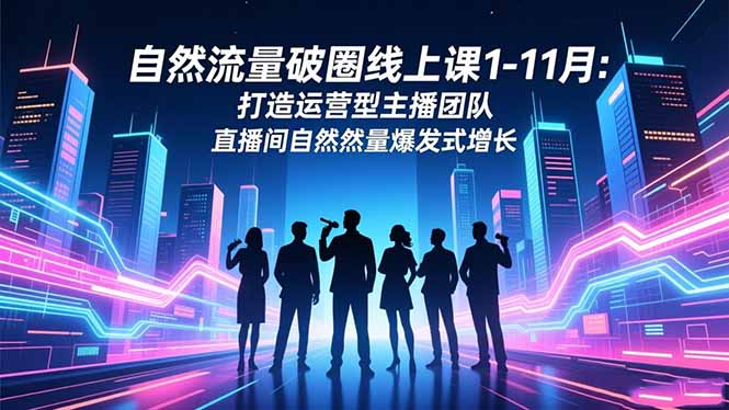 自然流量破圈线上课1-11月:打造运营型主播团队 直播间自然流量爆发式增长-北风网赚