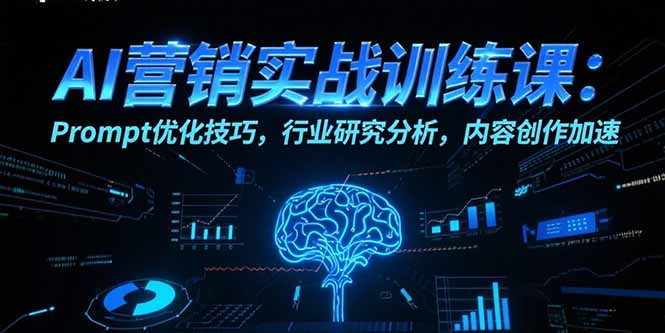 AI营销实战训练课：Prompt优化技巧，行业研究分析，内容创作加速-北风网赚