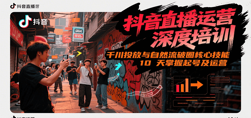 抖音直播运营深度培训，千川投放与自然流核心技能，10天掌握起号及运营(6-7月新课)-北风网赚