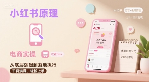 小红书原理以及详细实操流程，小红书电商教程-北风网赚