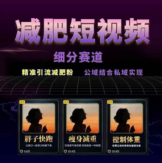 图片[2]-减肥短视频运营实战课：含素材制作、剪映教学，讲精准引流、变现设计与内容模板技巧-北风网赚