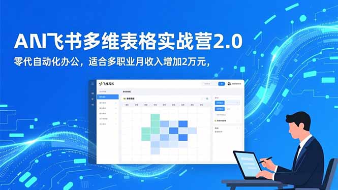 AI+飞书多维表格实战营2.0:零代码自动化办公,适合多职业月收入增加2万元-北风网赚