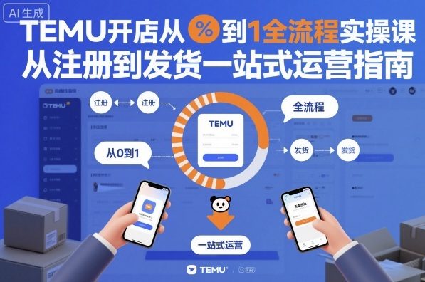 TEMU开店从0到1全流程实操课，从注册到发货一站式运营指南-北风网赚
