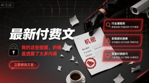 最新付费文：我的这些提醒，的确是透露了太多内幕-北风网赚