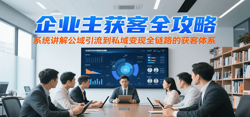 企业主获客全攻略，系统讲解公域引流到私域变现全链路的获客体系-北风网赚