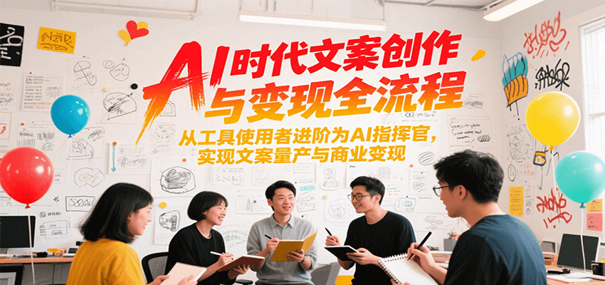 AI时代文案创作与变现全流程,从工具使用者进阶为AI指挥官,实现文案量产与商业变现-北风网赚