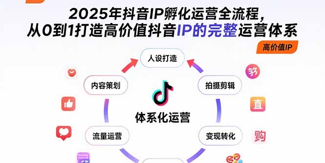 2025年抖音IP孵化运营全流程，从0到1打造高价值抖音IP的完整运营体系-北风网赚