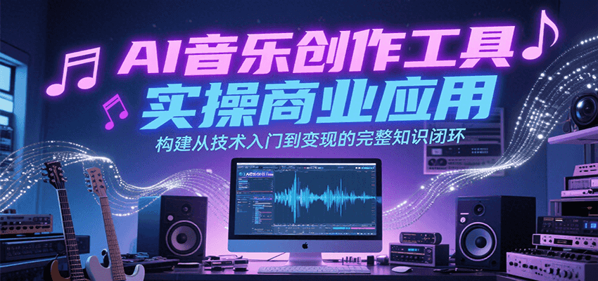 AI音乐创作工具实操商业应用,构建从技术入门到变现的完整知识闭环-北风网赚