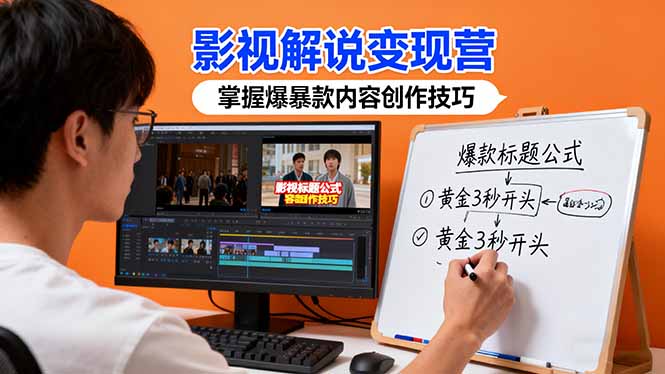 影视解说变现营:通过30+实战案例爆款内容创作技巧,掌握影视解说盈利密码-北风网赚