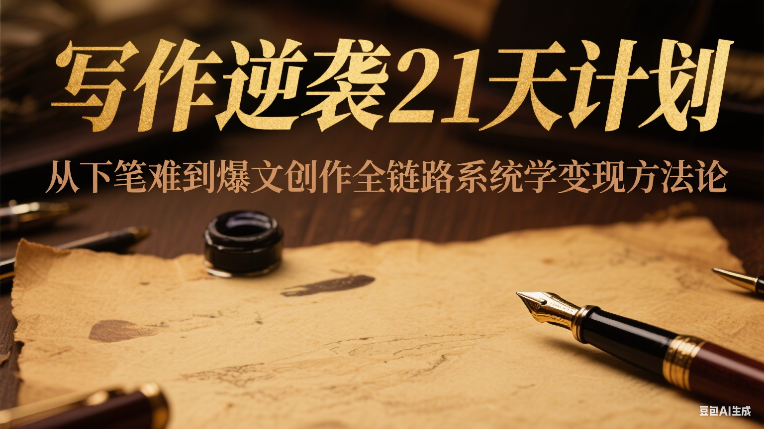 写作逆袭21天计划：从下笔难到爆文创作全链路系统学变现方法论-北风网赚