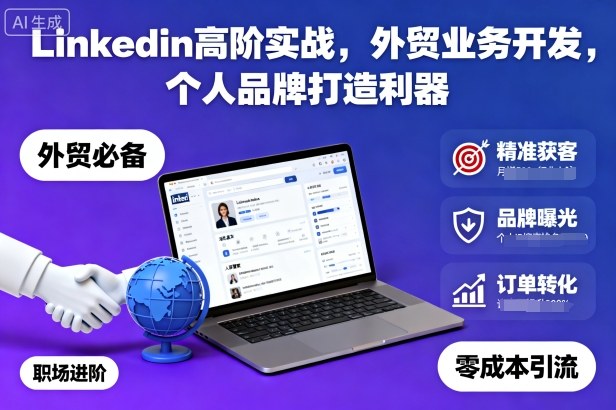Linkedin高阶实战,外贸业务开发,个人品牌打造利器-北风网赚