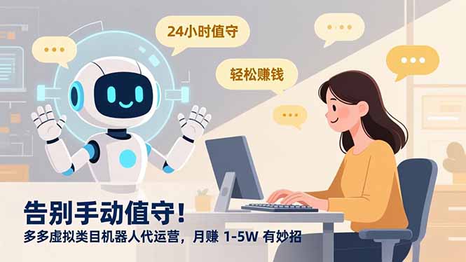告别手动值守！多多虚拟类目机器人代运营，月赚 1-5W 有妙招-北风网赚
