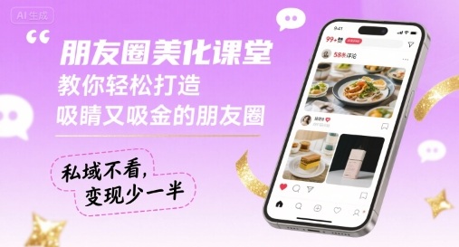 朋友圈美化课堂，教你轻松打造，吸睛又吸金的朋友圈，私域不看，变现少一半-北风网赚