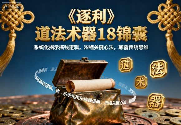 《逐利》道法术器18锦囊，系统化揭示搞钱逻辑，浓缩关键心法，颠覆传统思维(更新)-北风网赚