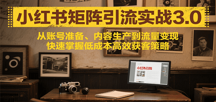 小红书矩阵引流3.0，从账号准备、内容生产到流量变现，快速掌握低成本高效获客策略-北风网赚