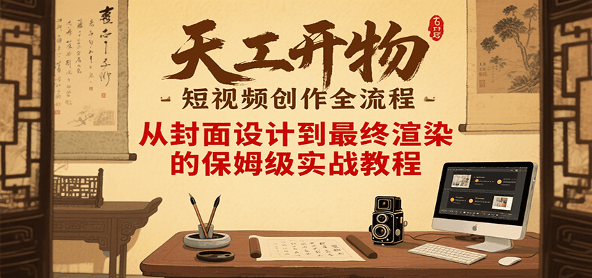 天工开物短视频创作全流程，从封面设计到最终渲染的保姆级实战教程-北风网赚