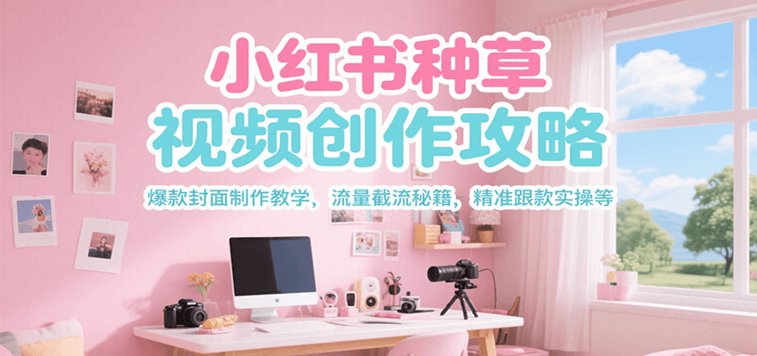 小红书种草视频创作攻略，爆款封面制作教学 ，流量截流秘籍 ，精准跟款实操等-北风网赚