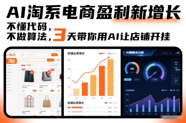 AI淘系电商盈利新增长，不懂代码，不做算法，3天带你用AI让店铺开挂-北风网赚