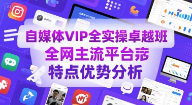 自媒体VIP全实操卓越班,全网主流平台特点优势分析-北风网赚