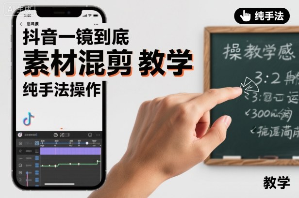 抖音一镜到底素材混剪教学，纯手法操作-北风网赚