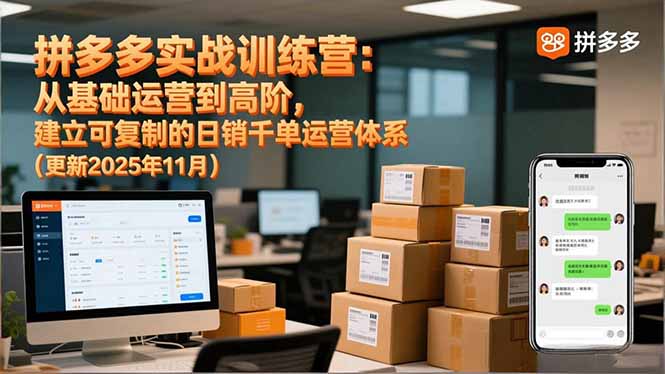 拼多多实战训练营：从基础运营到高阶，建立可复制的日销千单运营体系(更新11月-北风网赚