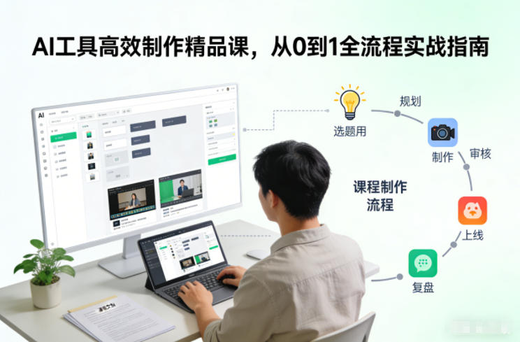 AI工具高效制作精品课，从0到1全流程实战指南-北风网赚