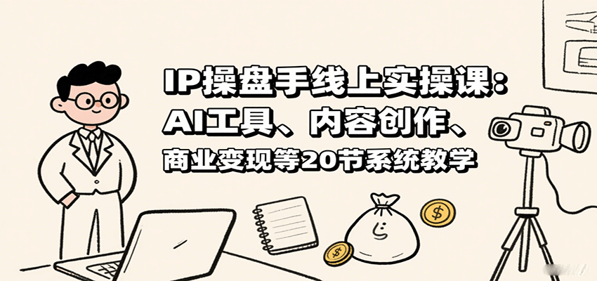 IP操盘手线上实操课：AI工具、内容创作、商业变现等20节系统教学-北风网赚