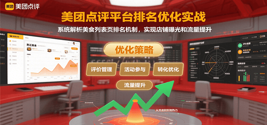 美团点评平台排名优化实战,系统解析美食列表页排名机制,实现店铺曝光和流量提升-北风网赚