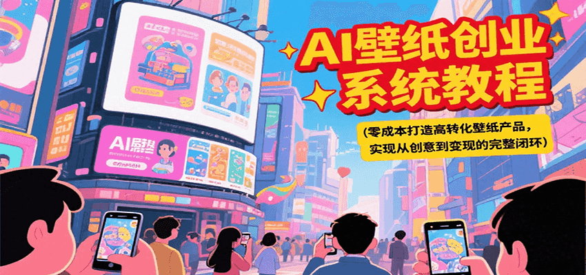 AI壁纸创业系统教程，零成本打造高转化壁纸产品，实现从创意到变现的完整闭环-北风网赚