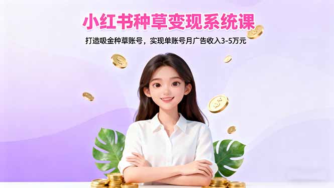 小红书种草变现系统课：打造吸金种草账号，实现单账号月广告收入3-5万元-北风网赚