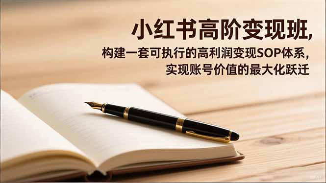 小红书高阶变现班,构建一套可执行的高利润变现SOP体系,实现账号价值的最大化跃迁-北风网赚