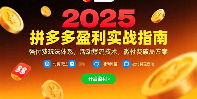 拼多多盈利实战指南,强付费玩法,活动爆流技术,微付费破局方案(更新7月-北风网赚